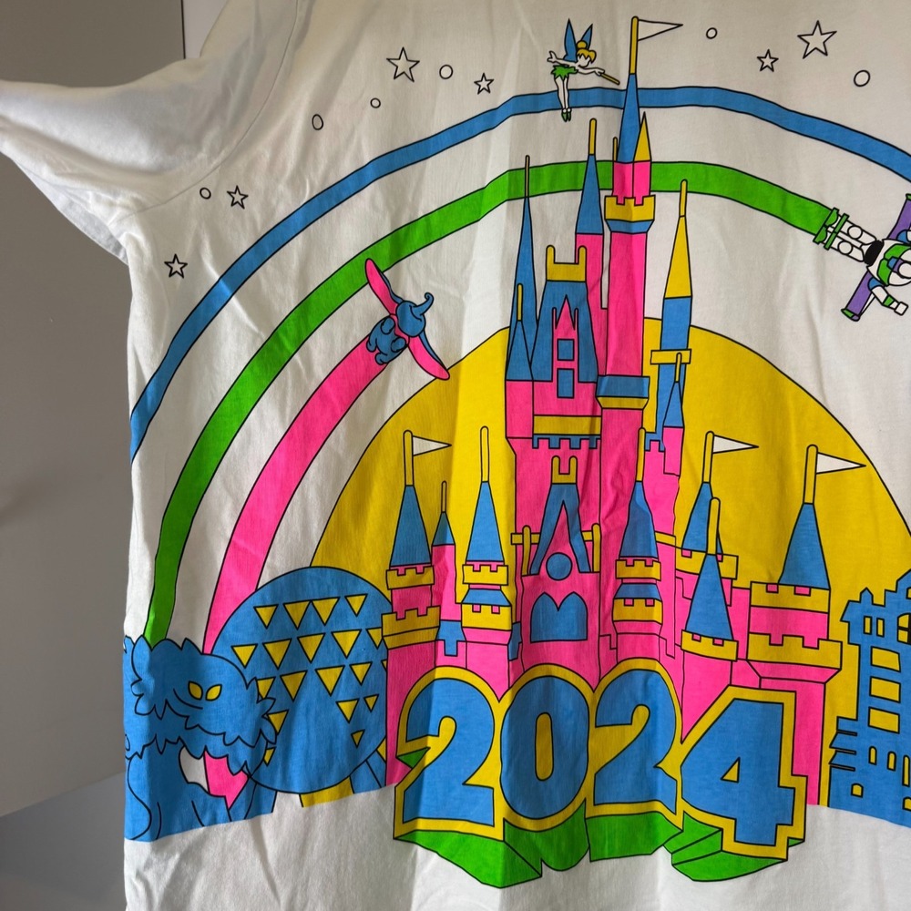 Disney World Parks 2024 Bright Neon Sleeping Beauty's Castle T-Shirt Size‎ 3XL - Picture 5 of 12